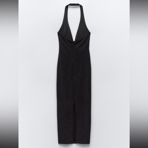 Zara limited edition celebs style rhinestone effect midi dress - Picture 7 of 9